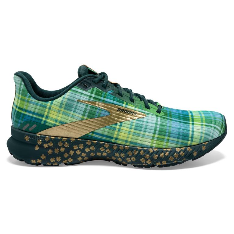 Brooks Launch 8 - Mens Light Cushion Road Running Shoes - Fern Green/Metallic Gold/Deep Teal (16395G